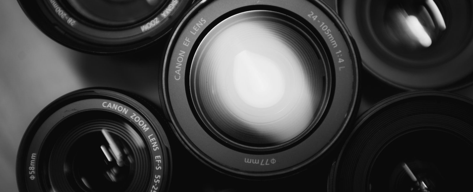 six black zoom lenses